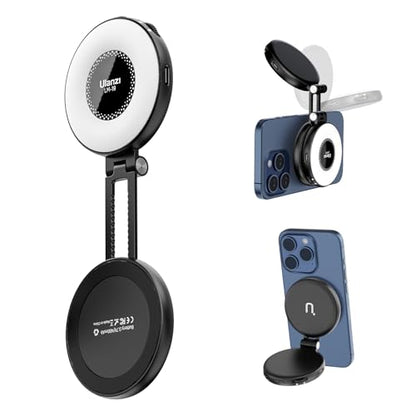 Fill Light for Magsafe LED Phone Light Attachment Selfie Ring Light Brightness Adjustable Compatible w Magsafe for iPhone Smartphone Vlogs/Photography/Video Conference Color Black - color: Black