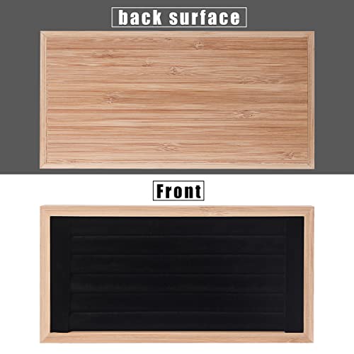 Bamboo Ring Holder,Ring Display Stand,Jewelry Organizer Stand for Rings Earrings Selling (Black) - color: Black