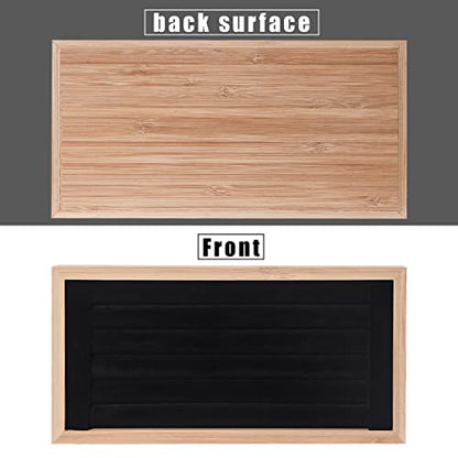 Bamboo Ring Holder,Ring Display Stand,Jewelry Organizer Stand for Rings Earrings Selling (Black) - color: Black