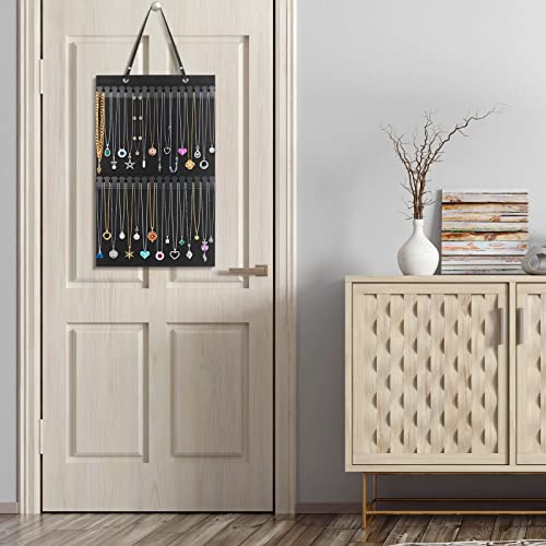 Caffox Hanging Necklaces Holder, Large Jewelry Organizer for Necklaces, Bracelets, and Ankles, Necklaces Display Storage Hanger for Wall, Closet and Door - style: Necklaces Holder