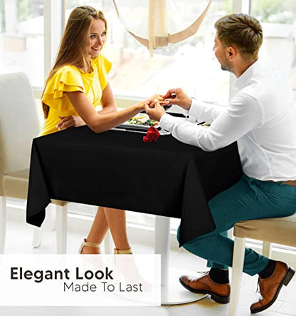 Utopia Kitchen Rectangle Table Cloth 2 Pack(60x60 Inches, Black), Tablecloth Machine Washable, Polyester Table Cover for Dining, Buffet Parties, Picnics, Events, Weddings and Restaurants - color: Black, size: 2 Pack 60x60 Inch Tablecloth