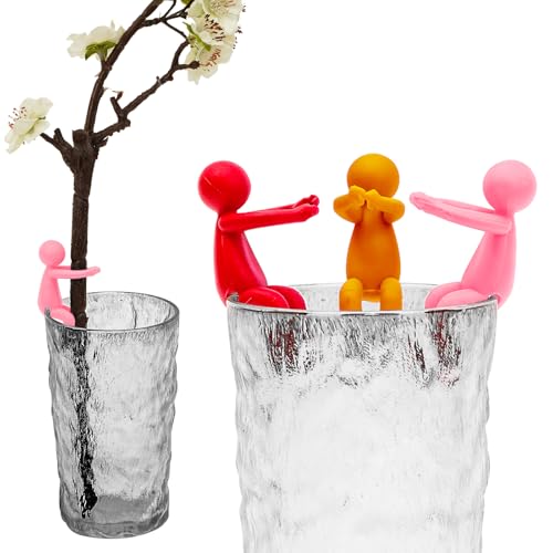 3 Pcs Plant Propagation Friends, Plant Propagation Buddy, Plant Cutting Holder for Shoots, Sprouts and Stems, Cute Plant Propagation Support Growth Tool for Indoor Garden - color: Red