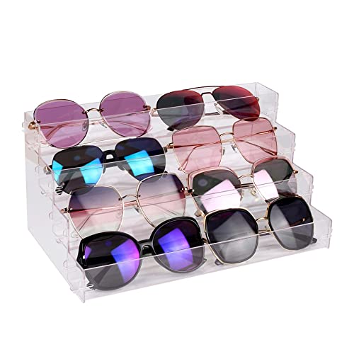 Sunglasses Organizer Countertop Stand, 4 Tier Sunglass Holder Display Rack, Nail Polish Organizer Acrylic Display Stand, Assembly Required - style: 4 Tier