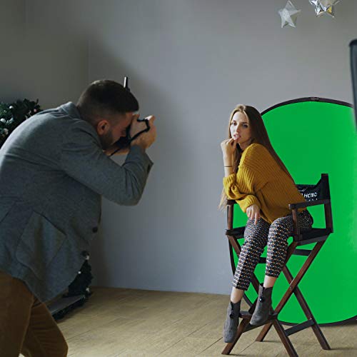 Koopro 5’×7’ Collapsible Twist Background Double-Sided Pop Up Flex Backdrops Chroma Blue & Green Portrait Screen Professional Video Photography and Television Studio Props with Carrying Case - color: Blue&Green