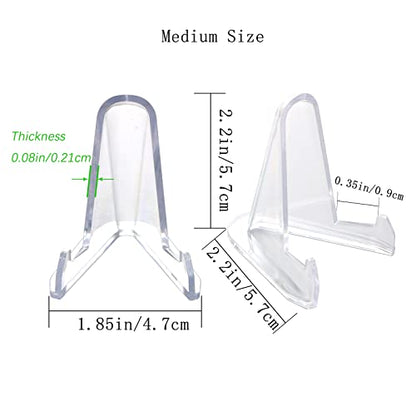 24 Packs Thickened edition (2.3 Inch) Acrylic Card stands, Card Holder Display Stand,Coin Display stand, for Display Magnetic Card Holder,Challenge Medals, Baseball Cards, Sports Cards, Trading Cards - size: 24 PCS / 2.3"