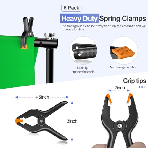 EMART 10x10ft Backdrop Stand Heavy Duty, Adjustable Photography Background Support System with 10x15ft Polyester Backdrop(Black/White/Green) for Photography Studio, Parties, Wedding, Video Shooting - size: 10x10ft(backdrop stand)/10x15ft(backdrop)