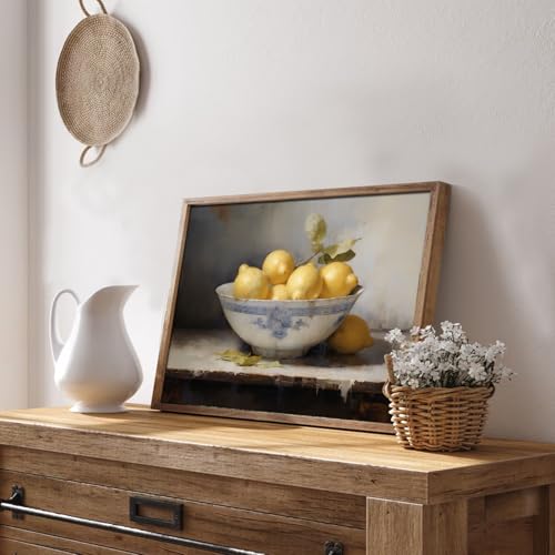 uniro Vintage Wall Art Prints, Vintage Lemons Still Life Canvas Art Prints Painting, Antique Fruit Wall Art Picture, Rustic Kitchen Art Farmhouse Wall Decor for Kitchen, Dining Desktop Decor - ( 8" x 10"-UNFRAMED) - color: Lemons