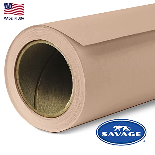 Savage Seamless Paper Photography Backdrop - Color #53 Pecan, Size 107 Inches Wide x 36 Feet Long, Backdrop for YouTube Videos, Streaming, Interviews and Portraits - Made in USA - size: 107 in x 36 ft