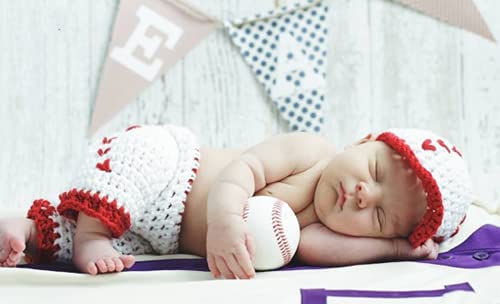 Newborn Monthly Baby Photography Props Outfits Infant Baseball Hat Shorts Set for Boy Photo shoot Costume