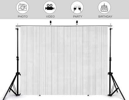 8x5ft Light Gray Vertical Slatted Wood Backdrop Neutral Texture Photography Background for Flat Lay Photos and Event Backdrop Decorations Tapestry Photo Booth Props - size: 8x5ft