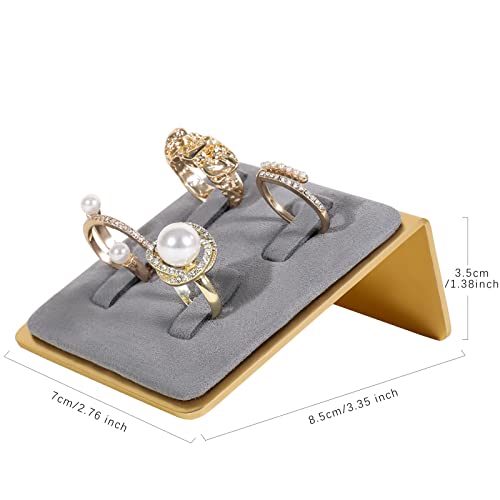Grey jewelry ring display holder, single cute ring holder for men, ring holder and organizers【Velvet Ring Holder-Grey 】 - color: Gray