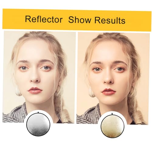2Pcs 30Cm Portable Photography Bounce Board 2-in-1 Gold Silver Light Reflective Panel Compact Photo Prop for Outdoor Studio Portrait Lighting