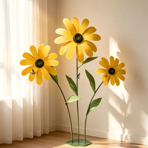 Giant Artificial Daisy Flowers for Decoration Large Floral Decorations for Birthday Parties Gardens Hotels Offices Home Farmhouse Decor Weddings Art Galleries Stores(Yellow) - color: Yellow