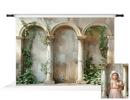 Kate Spring Plants Backdrop for Photography Vintage Arch Wall Background Photo Fabric Studio Props 7x5ft - size: 7x5ft