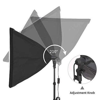 800W 5500K Umbrellas Softbox Continuous Lighting Kit with Backdrop Support System for Photo Studio Product, Portrait and Video Shoot Photography
