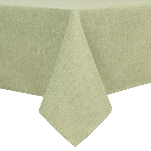 Hiasan Faux Linen Square Tablecloth - Wrinkle and Stain Resistant Washable Table Cloth for Kitchen Dining Room Holiday Table Cover for Dinner, Green, 30 x 30 Inch - color: Green, size: 30" x 30" (Square)