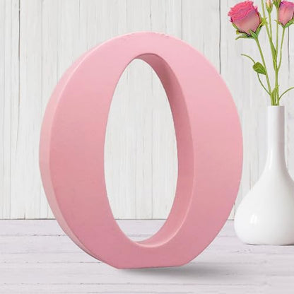 AOCEAN 6 Inch Pink Wood Letters Unfinished Wooden Letters for Wall MAGA Decorative Standing Letters Slices Sign Board for Crafts Christmas Decoration Home Party Projects (O) - style: O