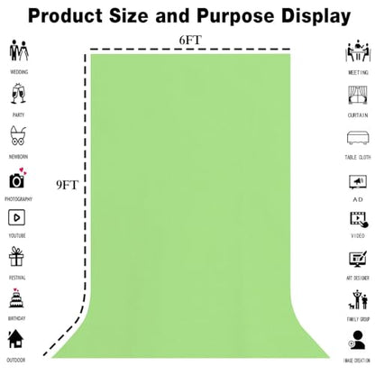 Light Green Backdrop for Photography 6x9ft Zoom Screen Meeting, Game Live Studio Shooting Props High Density Fabric - color: Light Green, size: 6X9ft