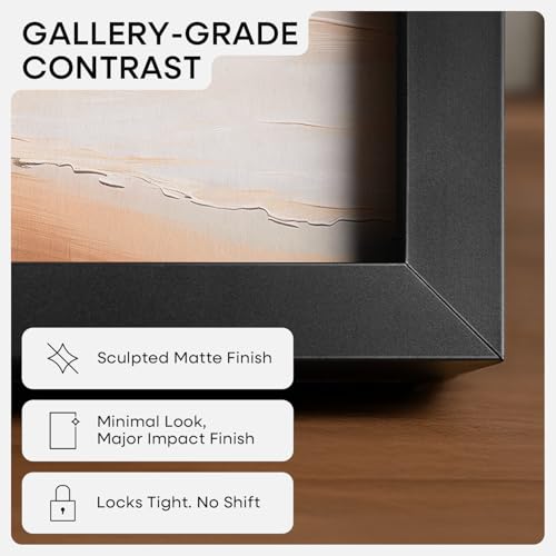 Homeforia 16 x 24 Picture Frame Black, High End Metal 24x16 Poster Frame, 16 x 24 Black Frames Matted to 12 by 18 inch Print, 24by16 Thin Frame with Mat 12x18 Photo, Tempered Glass, Wall Kit, Set of 2