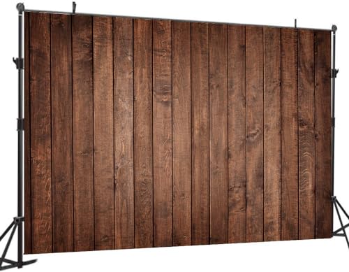 7X5FT Brown Wood Backdrop Photographers Thin Vinyl Brown Retro Wood Wall Background Cloth Seamless DH-278 - size: 7X5FT
