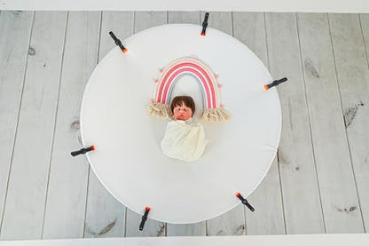 Kate Newborn Photography Props Stainless Steel Stand Set for Baby Photoshoot,Including Newborn Posing Beanbag Sleeve(Unfilled), Elastic Fabric and 6 Clamps (No Filler) - color: Stand with Beanbag，Elastic Fabric and 6 Clamps