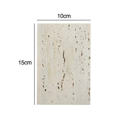 Natural Travertine Stone Display Tiles, Decorative Photography Props for Jewelry, Cosmetics, Home Decor, Beige Stone Blocks (10cm*15cm) - size: 10cm*15cm
