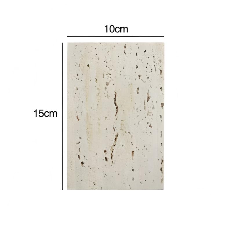 Natural Travertine Stone Display Tiles, Decorative Photography Props for Jewelry, Cosmetics, Home Decor, Beige Stone Blocks (10cm*15cm) - size: 10cm*15cm
