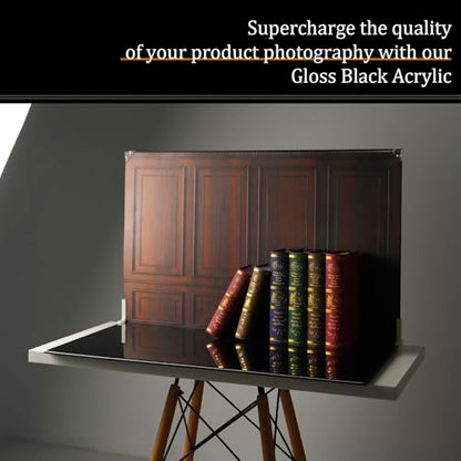 Product Photography Backdrops with Gloss Black Acrylic, 23x35in Photo Backdrop Board, 10Pcs 20Patterns Background Table Top Shooting Kit for Food, Jewelry, Cosmetics & Content Creation, MDAOCRY
