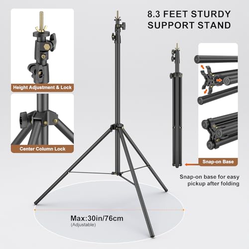 LINCO Backdrop Stand for Parties Kit 10x7 ft Adjustable Photography Studio Photo Background Support System with Clamps, Sand Bag, Carrying Bag - size: 9.4x8.3 ft