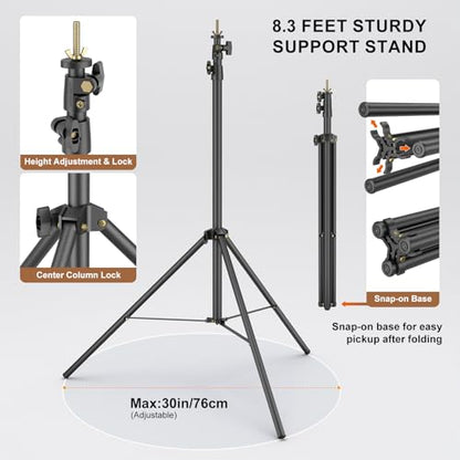 LINCO Backdrop Stand for Parties Kit 10x7 ft Adjustable Photography Studio Photo Background Support System with Clamps, Sand Bag, Carrying Bag - size: 9.4x8.3 ft