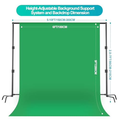 EMART Photography Lighting Kit, Softbox Lighting Kit with Background and Umbrella, 3 Color Green/White/Black Screen Backdrop Stand,Photo Studio Equipment for Video Shoot or Product Photography