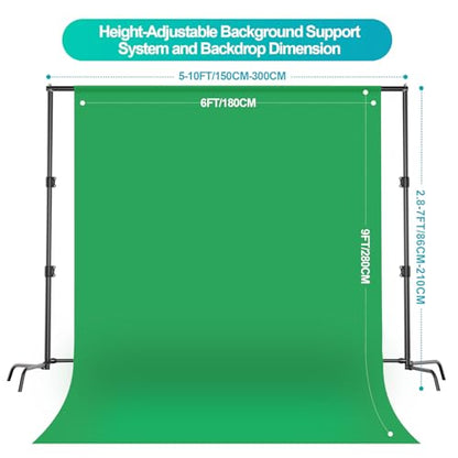 EMART Photography Lighting Kit, Softbox Lighting Kit with Background and Umbrella, 3 Color Green/White/Black Screen Backdrop Stand,Photo Studio Equipment for Video Shoot or Product Photography