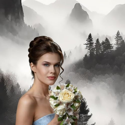 Foggy Mountains Forest Backdrop Background for Photography 5x7ft Photobooth Professional Photo Backdrop Curtains Video Photography Studio Photo Backgrounds Banner Booth Background Screen Parties - color: Foggy Mountains Forest