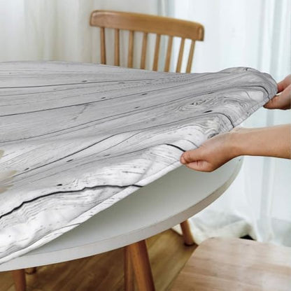 Wood Texture Background Oval Fitted Tablecloth with Elastic Edged, Waterproof Wipeable Oval Table Cover Used for Family Gatherings, Fits 52"x70" Oval Tables, Style126 - color: Wood Texture -11, size: 52" x 70" (Oval)