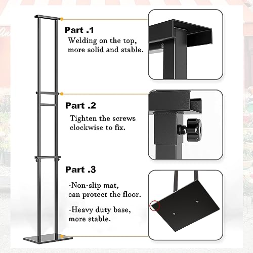 WHAUU 2Pack Sign Holder Display Stand,Heavy Duty Adjustable Pedestal Sign Stand Up to 75 inch,Double-Sided for Board & Foam,Sign Stand with Base,Fit Wedding,Restaurant,Business(Poster not Included) - size: 75 inch-2PACK