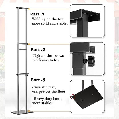 WHAUU 2Pack Sign Holder Display Stand,Heavy Duty Adjustable Pedestal Sign Stand Up to 75 inch,Double-Sided for Board & Foam,Sign Stand with Base,Fit Wedding,Restaurant,Business(Poster not Included) - size: 75 inch-2PACK