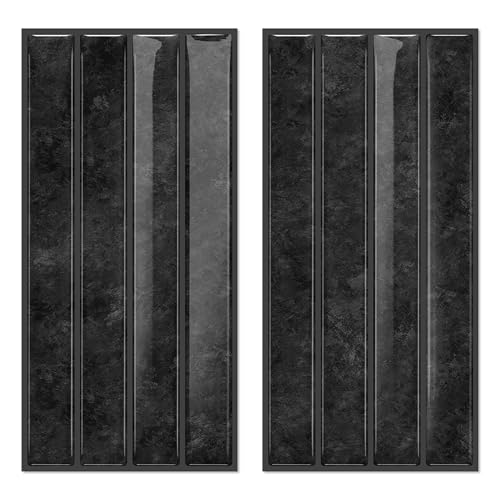 VICCI 20-Sheet Peel and Stick Backsplash, Elegant Black 3D Textured Subway Tile Stickers 4.72x9.68 Inch, Premium No-Grout - color: Elegant Black