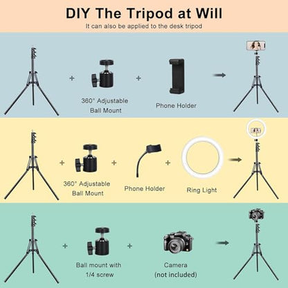 10.3" Selfie Ring Light with Stand and Phone Holder, 73" Tripod, 96 RGB Lighting Modes, Remote for iPhone &Android Camera. LED Halo Light for Photo, Video Recording, TikTok. Circle Ringlight Dimmable - size: 10.3 inch - 29 RGB Lighting Modes