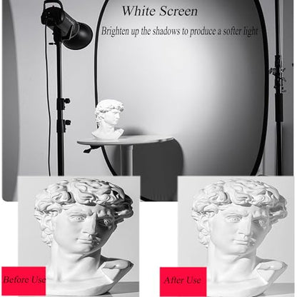 5x7ft/1.5x2m Chromakey Black White Backdrop with 7.8ft/2.4m Stand, 2-in-1 Reversible Collapsible Pop-Up Black White Screen Background Panel for Photography Studio, Live Streaming, Video Shooting - color: Black/White