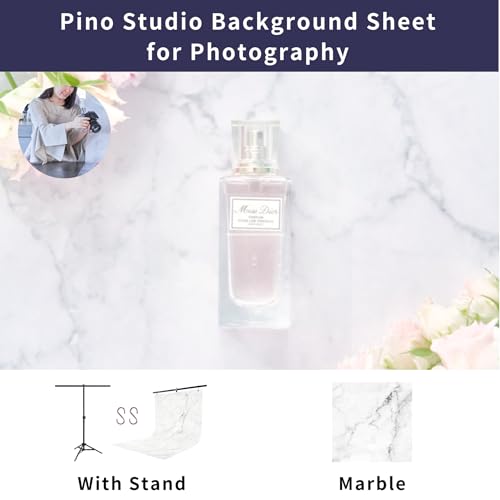 Pino Studio Photography Background Sheet - Marble(with Stand) - color: Marble(with Stand)