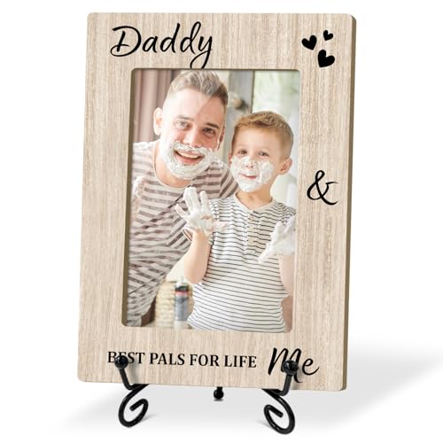 Daddy & Me Picture Frame, Frame Gifts for Dad and Fathers, Gifts For Fathers Day Birthday Thanksgiving Christmas, 4x6 Photo Frame for Tabletop Display Desk Decor - 01 - color: Frame01