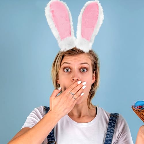 Plush Bunny Ears Headband for Easter Accessory for Girls Cute Cosplay Prop for Parties and Festivals for Easter Celebrations