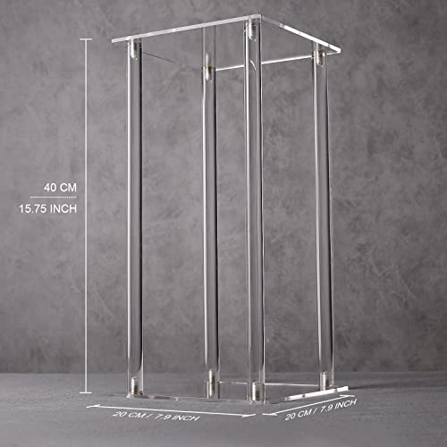 YALLOVE Acrylic Flower Stand, Set of 2 Clear Pedestal, 15.75 Inch Tall Vases for Wedding Event Party Props, Home Decor - size: 15.75''
