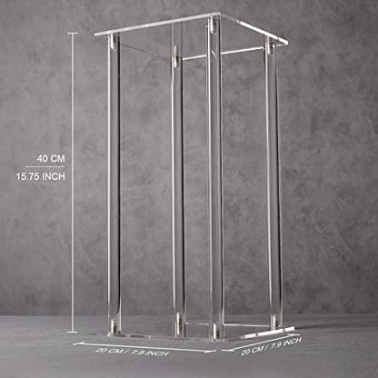 YALLOVE Acrylic Flower Stand, Set of 2 Clear Pedestal, 15.75 Inch Tall Vases for Wedding Event Party Props, Home Decor - size: 15.75''