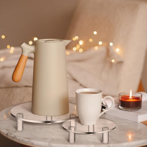 Lineshading 3 Pcs Round Acrylic Display Riser Clear Round Stands Clear Pedestal Riser Board for Cake Plant Dessert Jewelry Collectible Cupcake Figure Wedding Birthday Party Decor(6'',8'',10'') - size: 6'',8'',10''