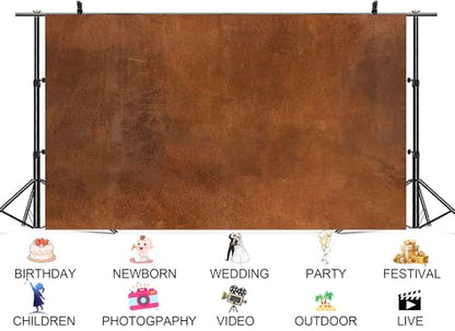10x10ft Rusty Brown Metal Texture Close-Up Backdrop Weathered Surface Industrial Finish Photo Background Tapestry for Rustic Industrial Decor Party Home Decorations Studio Props - size: 10x10ft