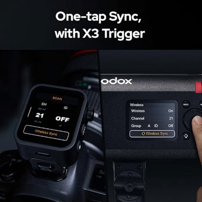Godox AD600BM II AD600 BM II AD600BMII Flash, 0.01-1.9s Recycle/One-Tap Sync with X3/GN87 40W Modelling Led/16 Color Group Indicators/Flash Duration 1/220-1/11760s/Power Range from 1/1 to 1/512