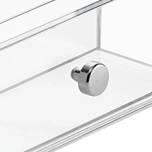 iDesign Clarity BPA-Free Plastic Organizer Drawer with Divided Tray, 6.97" x 6.5" x 3.94", Clear - style: Cosmetic Organizer with Drawer