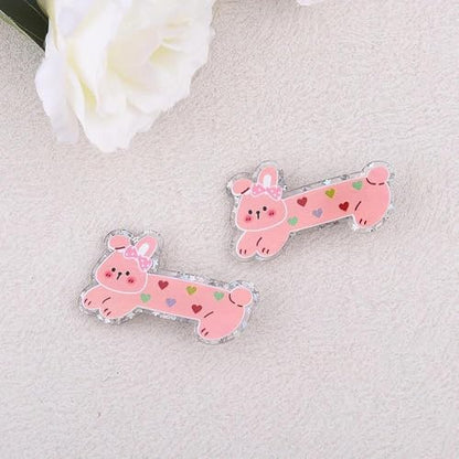 Easter Hair Clips for Women Girls Cute Rabbit Carrot Hairclips with Non-Slip Animal Theme Hairpins Hair Accessories for Easter Basket Stuffers Party Photo Props