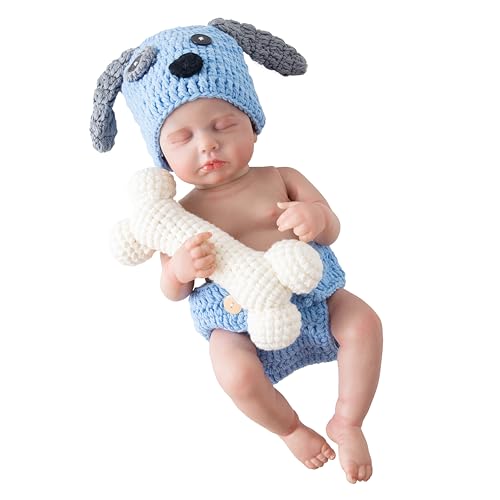 Jastore Baby Photography Props Newborn Boy Girl Photo Shoot Outfits Crochet Costume Infant Knitted Hat Sets - color: Blue Dog